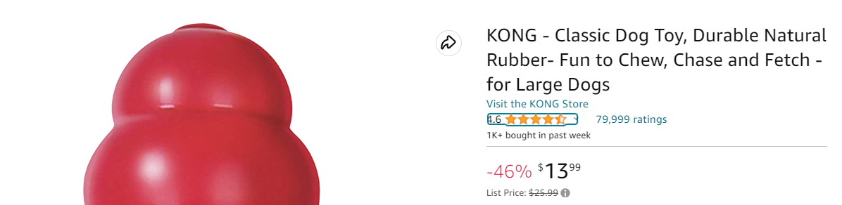 Screenshot of product listing showing link to Kong storefront