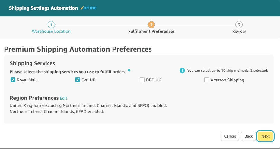 How to setup Amazon Fulfilled Prime 6